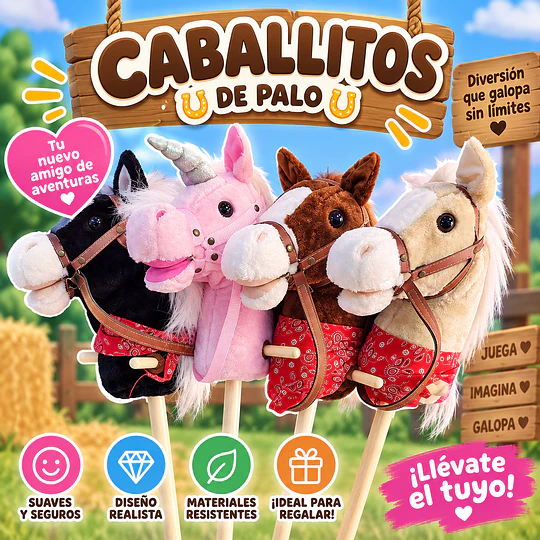 Caballitos de madera, con sonidos realistas