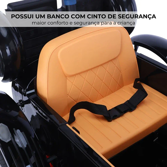 Mini Carro Elétrico Infantil Vintage RetrO 12v 