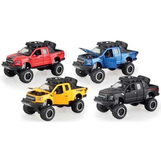 Camioneta Ford F-150 Raptor Escala 1:32 Metálica con Luz y Sonido