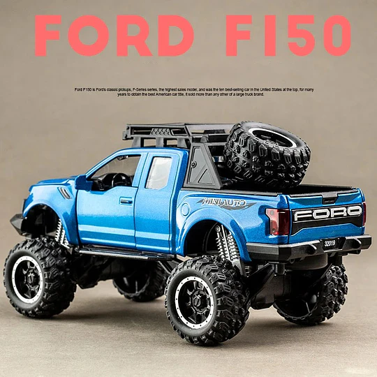 Camioneta Ford F-150 Raptor Escala 1:32 Metálica con Luz y Sonido