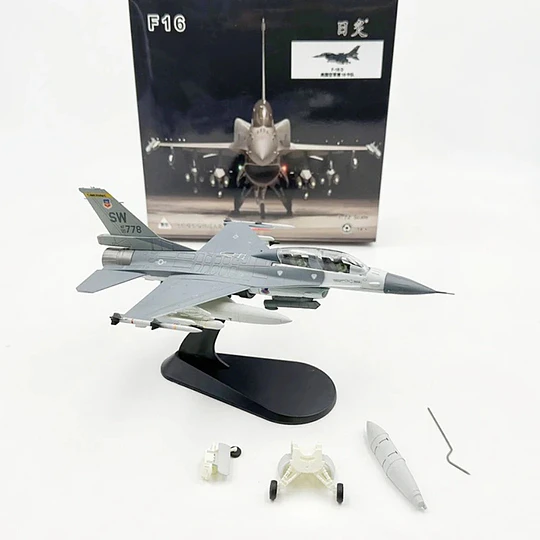 Avión F-16D Fighting Falcon Escala 1:72 Metálico con Base