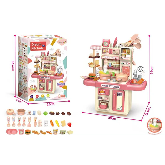 Cocina de Juguete Dream Kitchen con Vapor y Accesorios