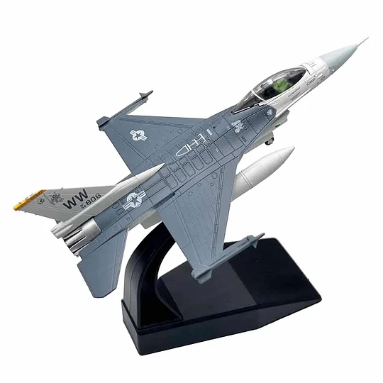 Avión F-16C Fighting Falcon Escala 1:100 Metálico con Base