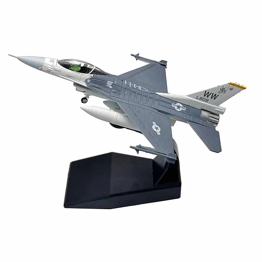 Avión F-16C Fighting Falcon Escala 1:100 Metálico con Base