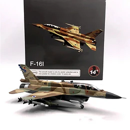 Avión F-16I Sufa Camuflaje Escala 1:72 Metálico con Base