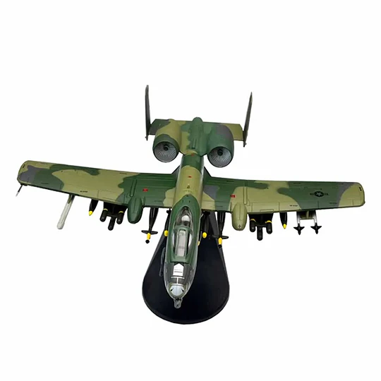 Avión A-10 Thunderbolt II Camuflaje Verde Escala 1:100 Metálico con Base