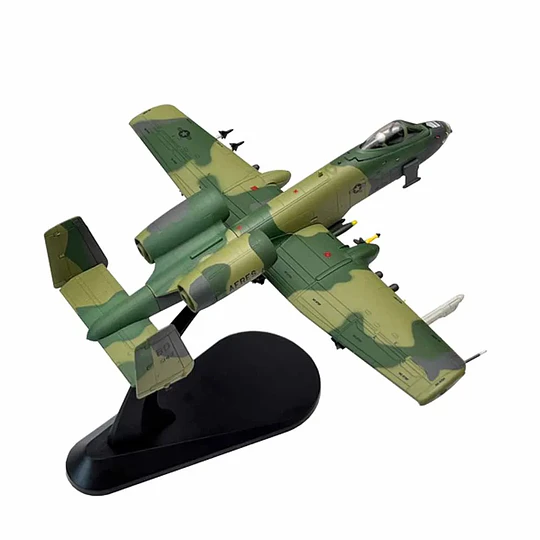 Avión A-10 Thunderbolt II Camuflaje Verde Escala 1:100 Metálico con Base