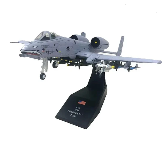 Avión A-10 Thunderbolt II Gris Escala 1:100 Metálico con Base