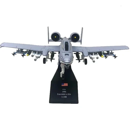Avión A-10 Thunderbolt II Gris Escala 1:100 Metálico con Base