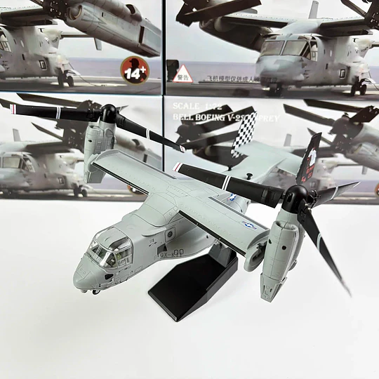 Avión V-22 Osprey Escala 1:72 Metálico con Base