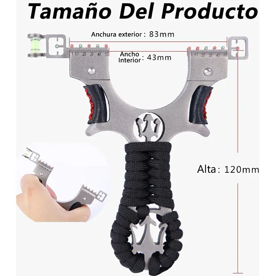 Resortera Profesional, Slingshot de Caza para Adultos, Catapulta de Tirachinas de Alta Precisión de Aleación Premium con mira
