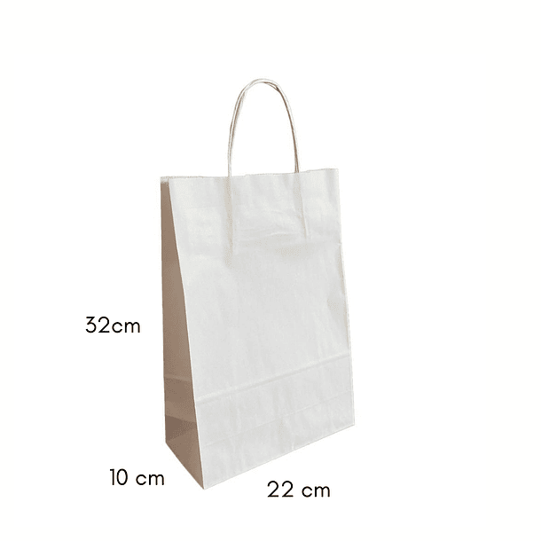 BOLSA DE PAPEL BLANCO 22X32X10 - PACK 25 UN 3