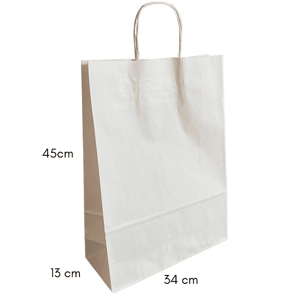 BOLSA DE PAPEL BLANCO 34X45X13 - PACK 25 UN