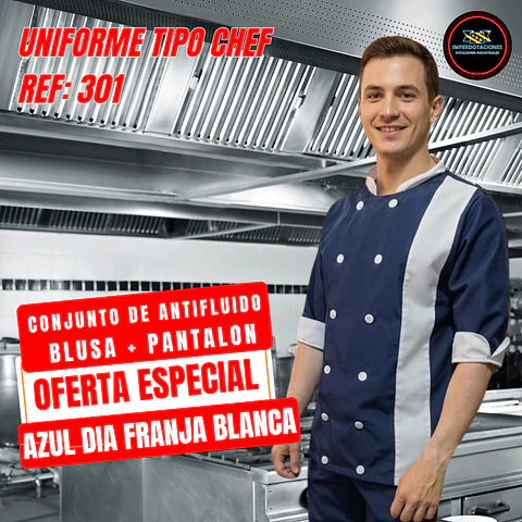 Uniforme Antifluido Tipo Chef Ref