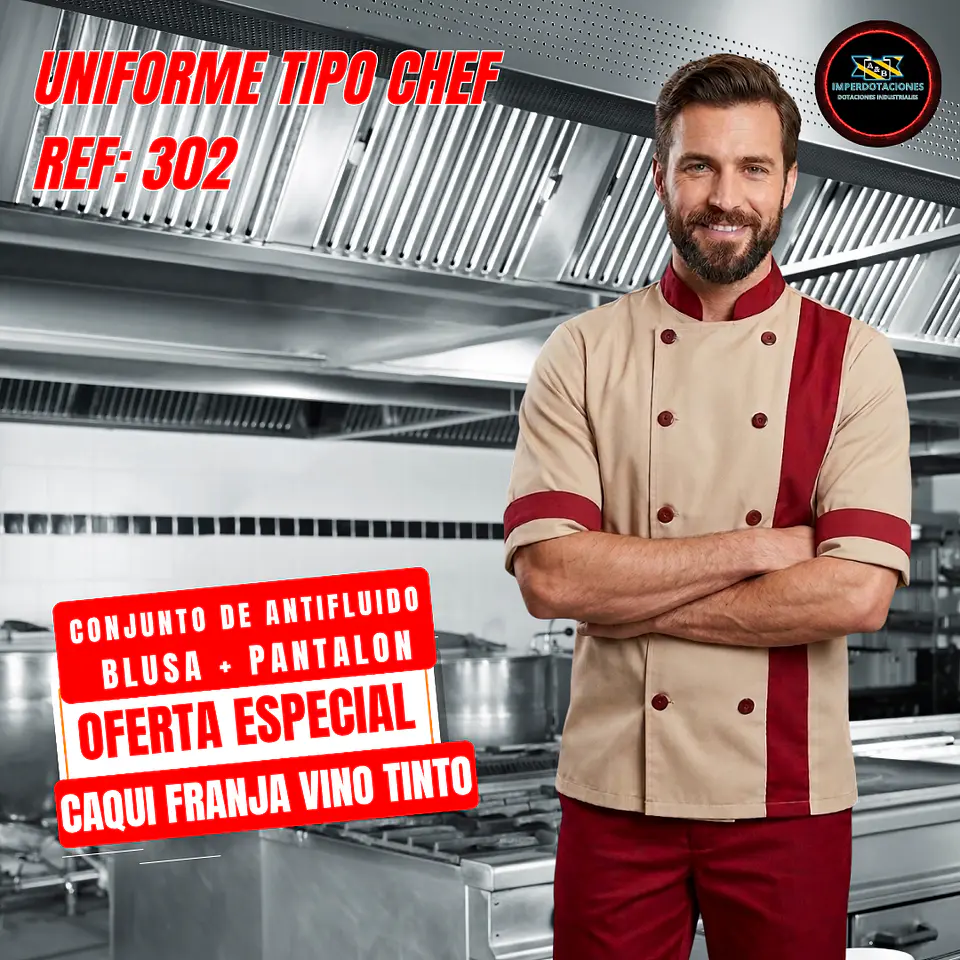 Uniforme Antifluido Tipo Chef Ref 2