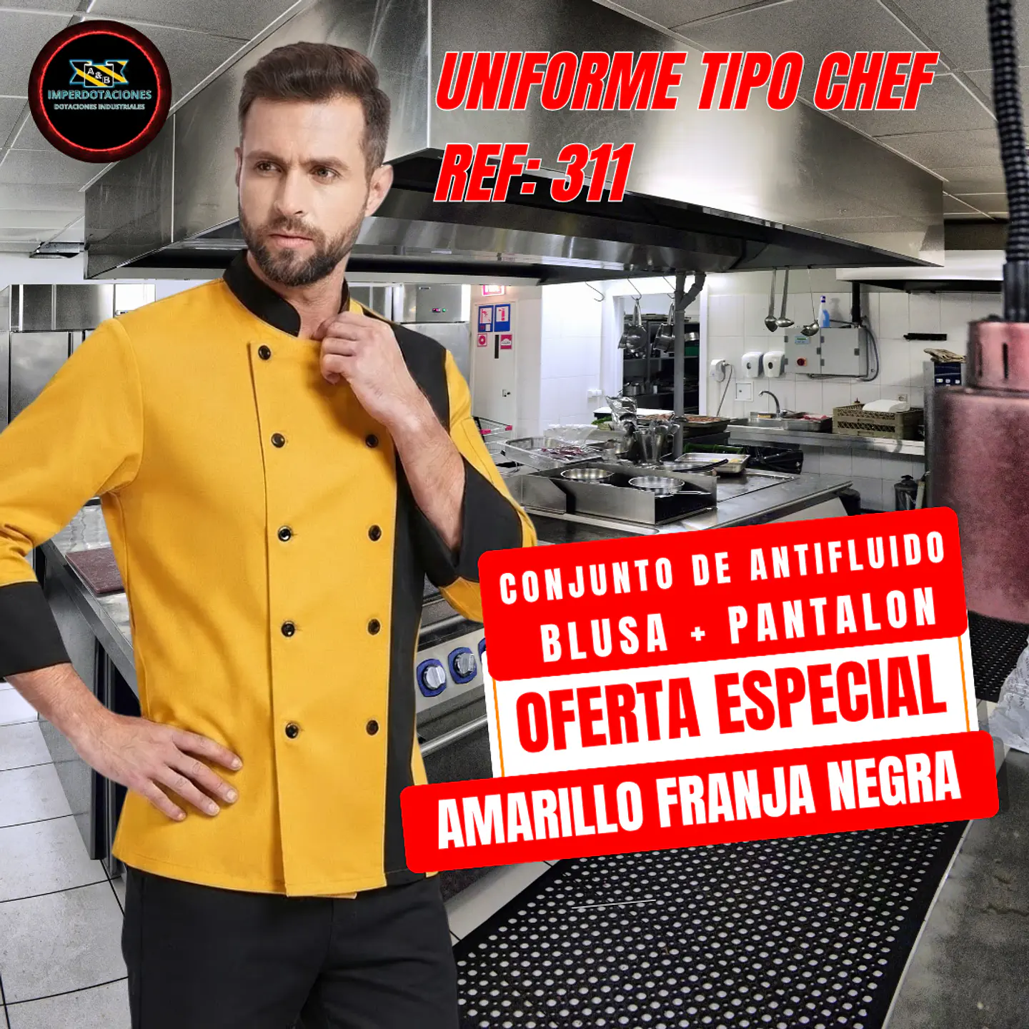 Uniforme Antifluido Tipo Chef Ref 5