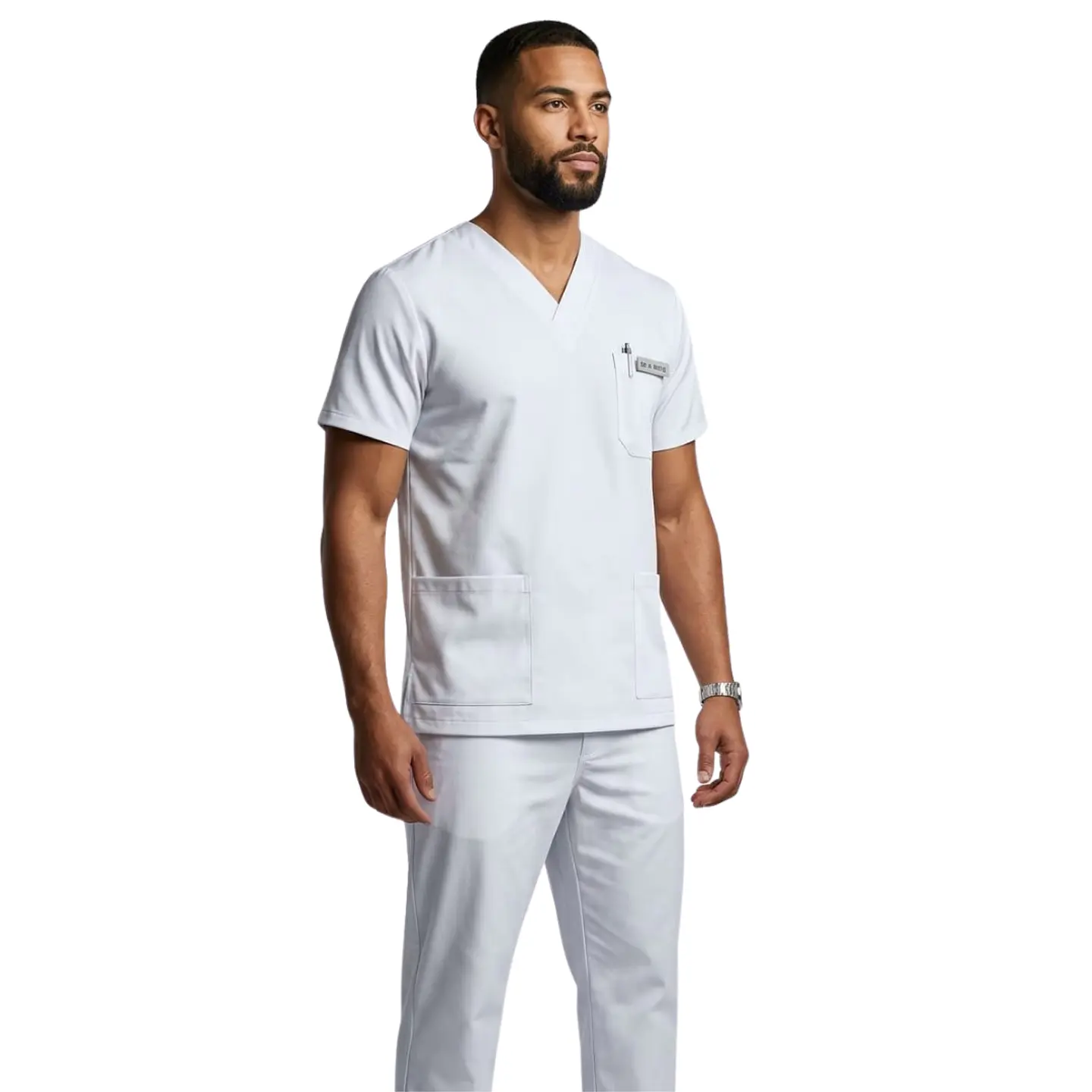 Uniforme Antifluido Cuello V Hombre PLUS 7