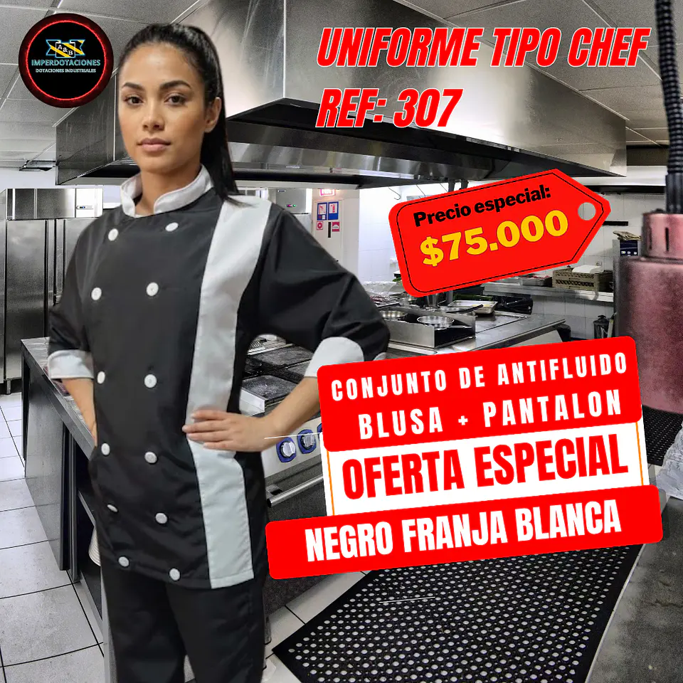 Uniforme Antifluido Tipo Chef Dama 6