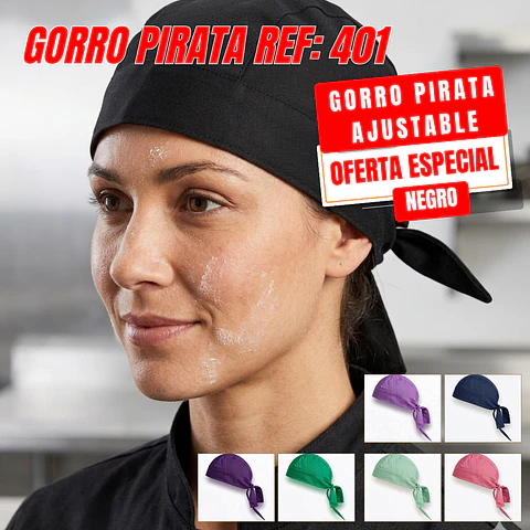 Gorro Pirata Tipo Chef 