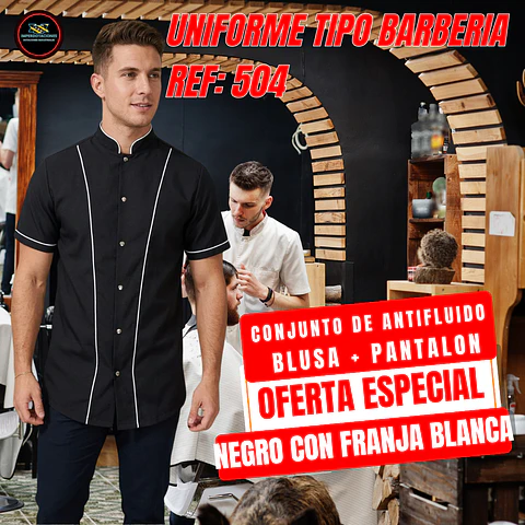 Uniforme Antifluido Tipo Barberia Botones
