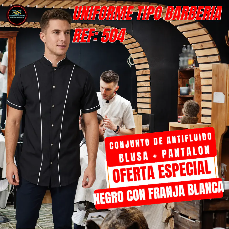 Uniforme Antifluido Tipo Barberia Botones 1