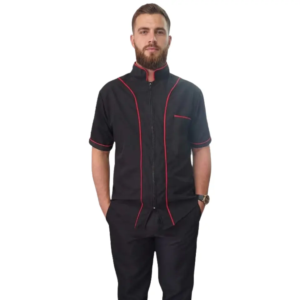 Uniforme Antifluido Tipo Barberia Cremallera 2