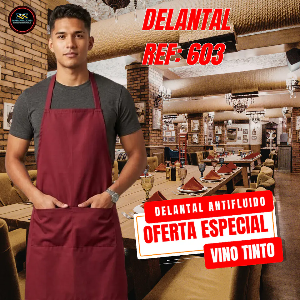 Delantal Antifluido Doble bolsillo  3