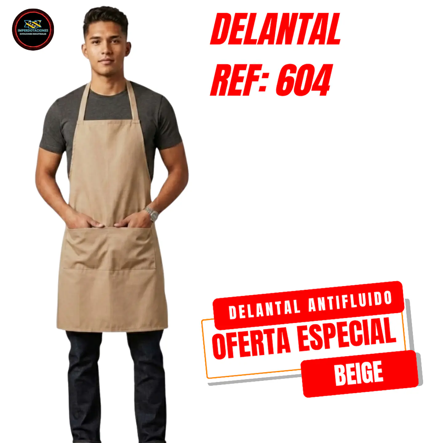 Delantal Antifluido Doble bolsillo  5