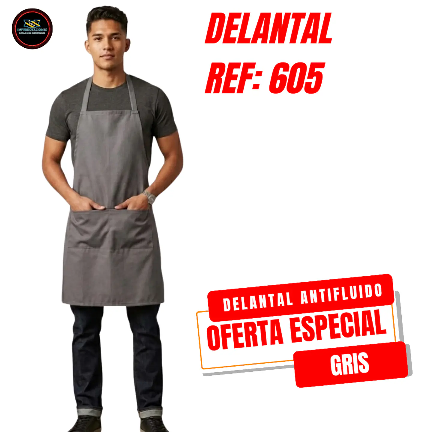 Delantal Antifluido Doble bolsillo  7