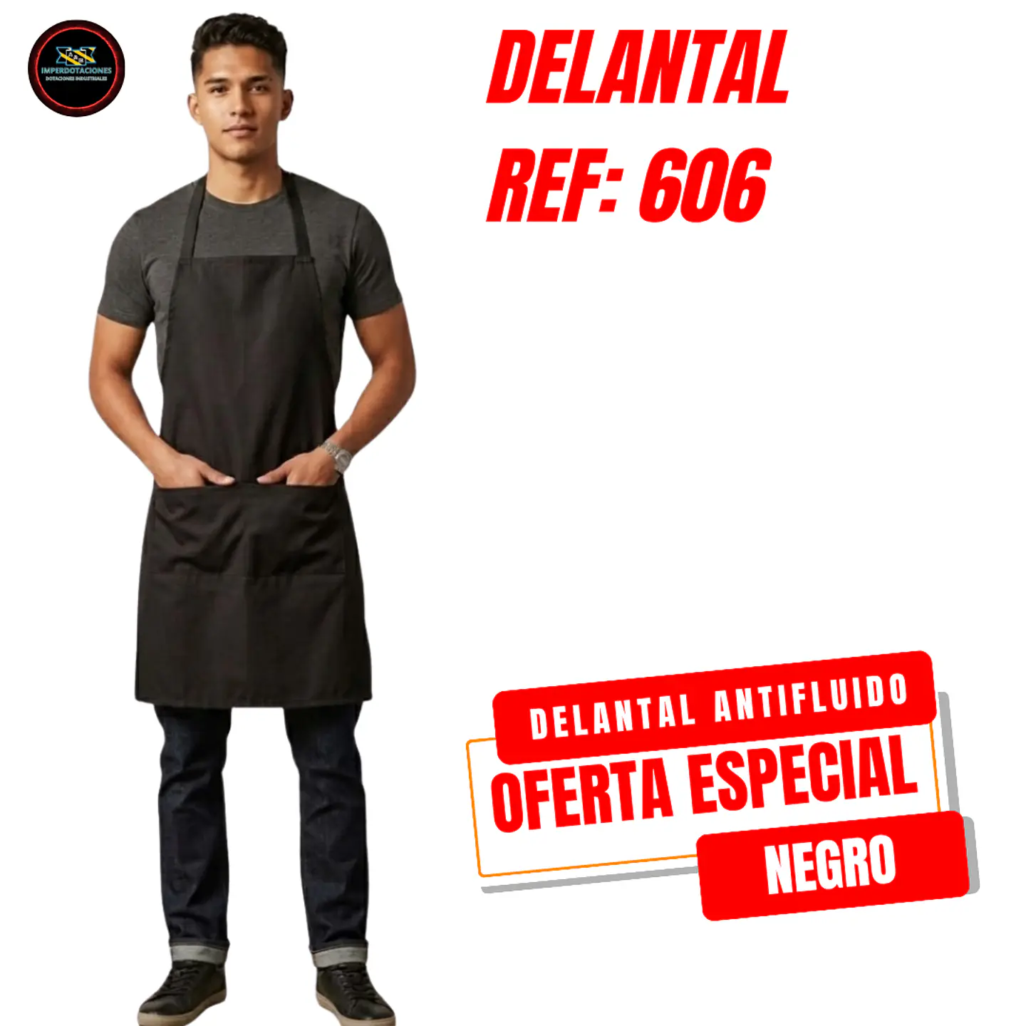 Delantal Antifluido Doble bolsillo  9
