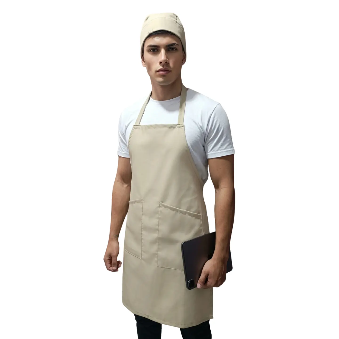 Combo Delantal Antifluido Doble bolsillo + Gorro Pirata  2