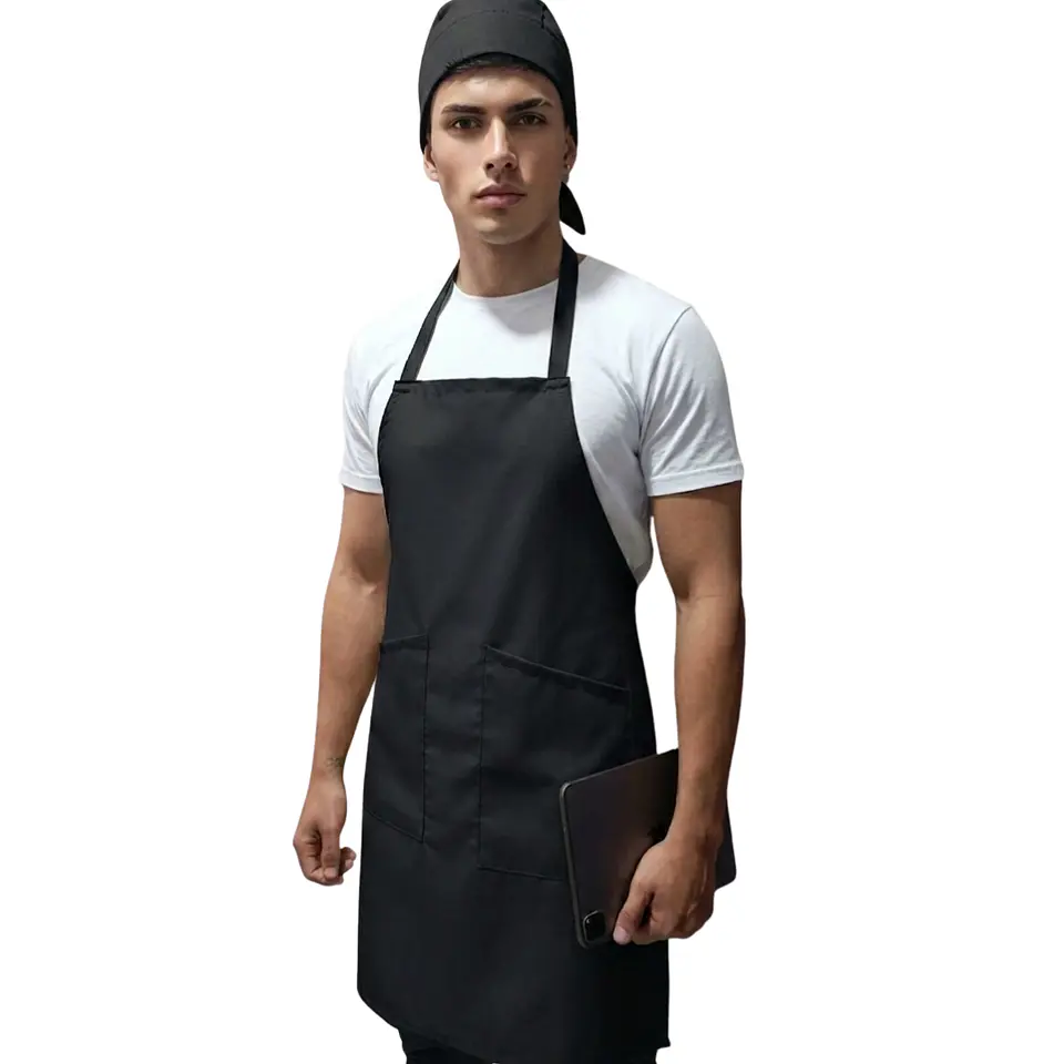 Combo Delantal Antifluido Doble bolsillo + Gorro Pirata  4