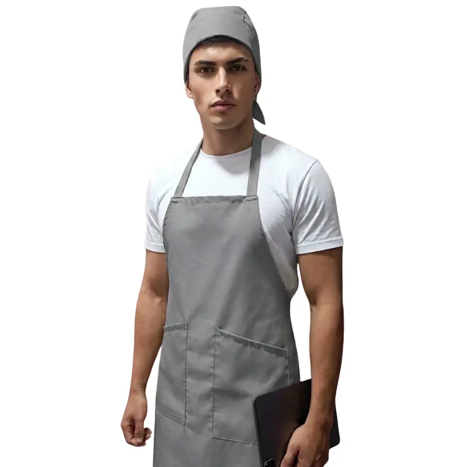 Combo Delantal Antifluido Doble bolsillo + Gorro Pirata  6