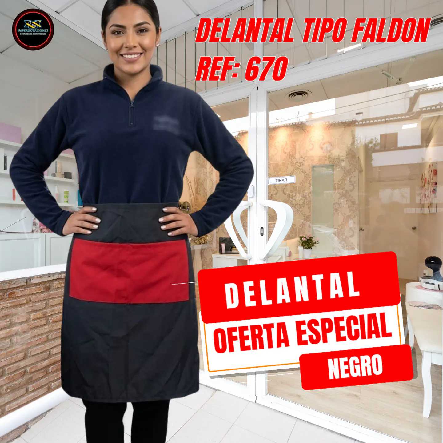 Delantal Antifluido Tipo Faldon bolsillo  1