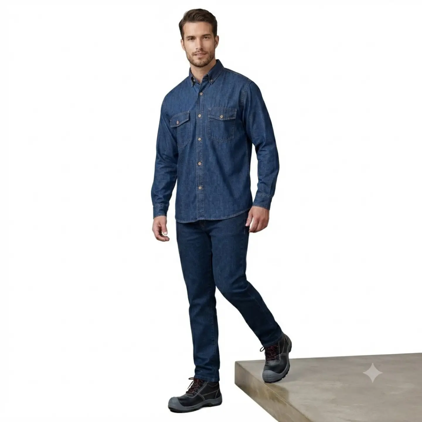 Combo Bota Industrial en Composite + Uniforme Jean Indigo 2