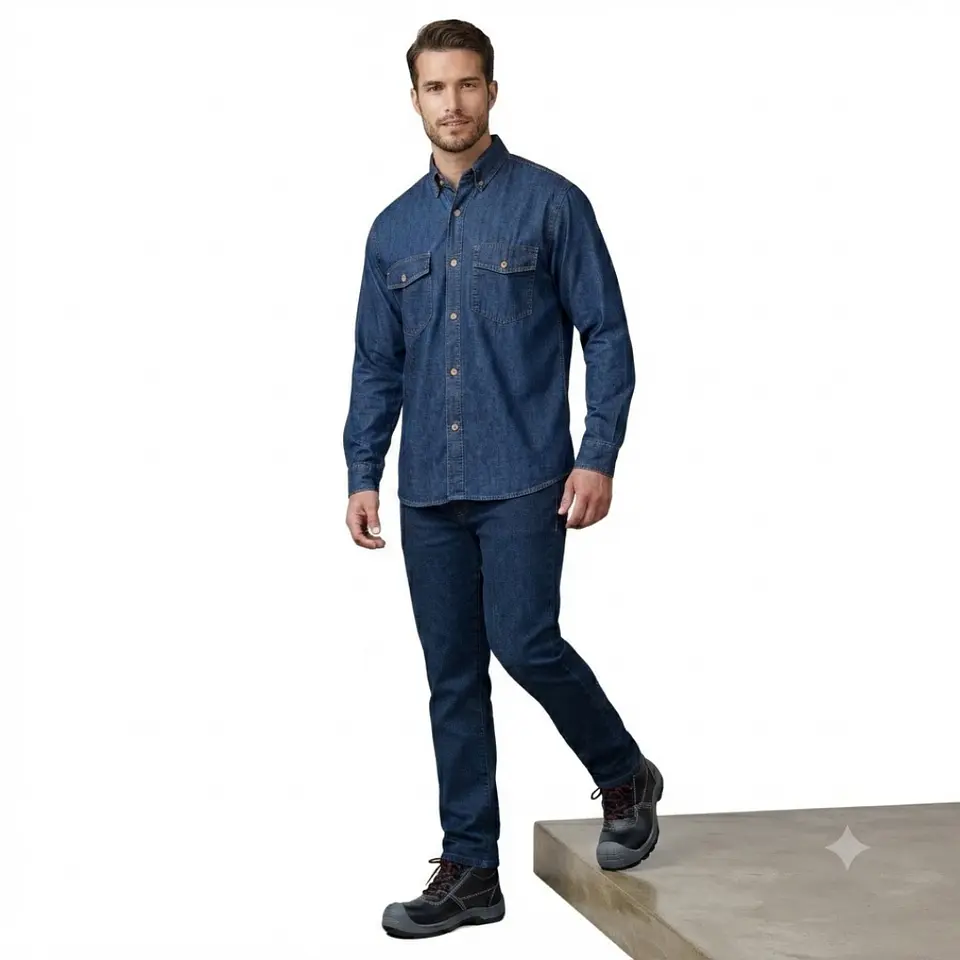 Combo Bota Industrial en Composite + Uniforme Jean Indigo 2