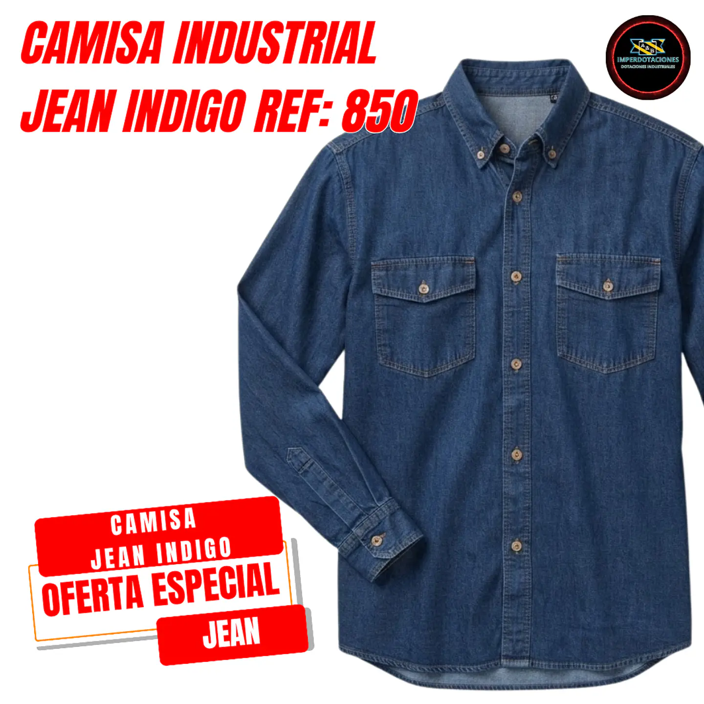 Camisa Industrial Jean Indigo 1