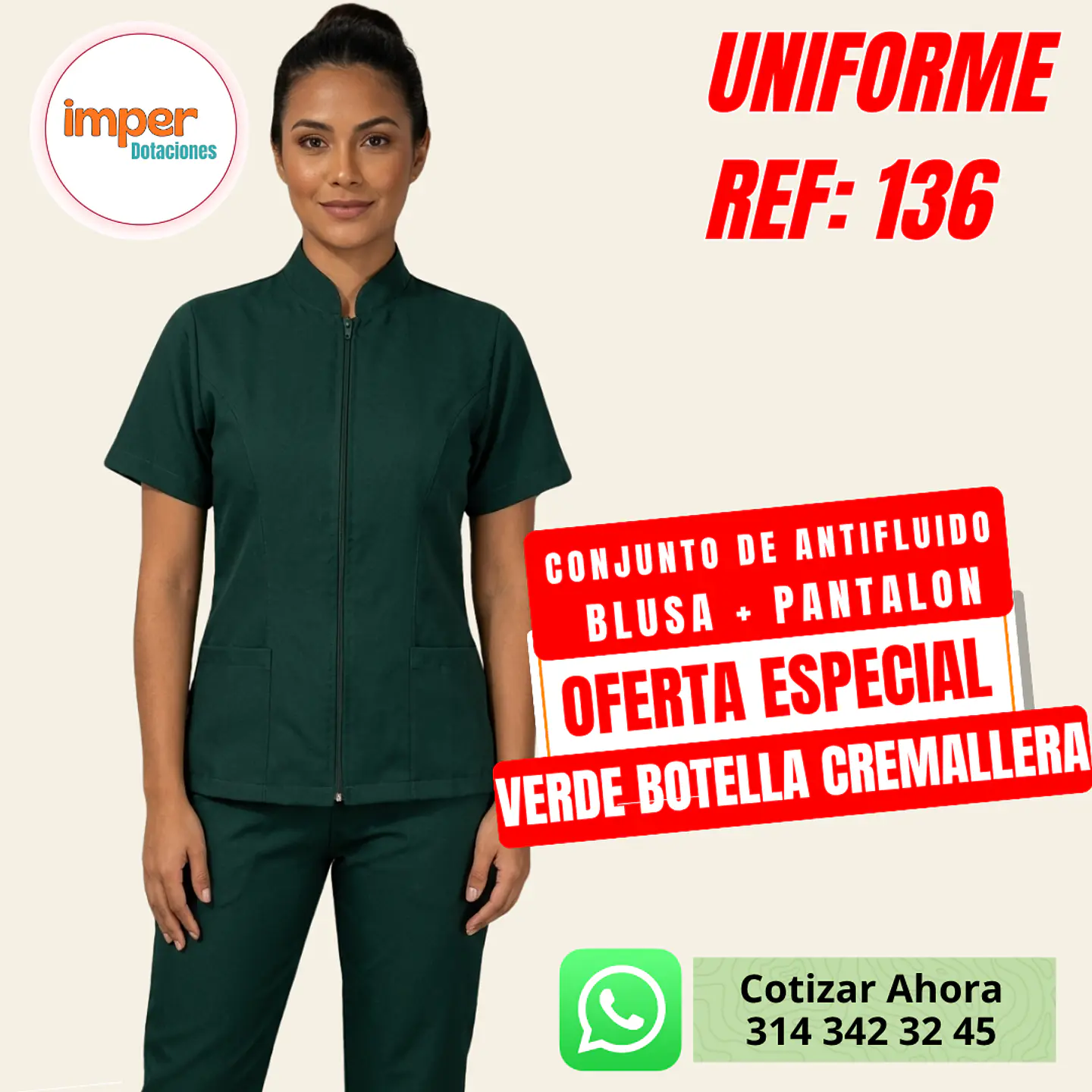 Uniforme Antifluido Cremallera Plus  1