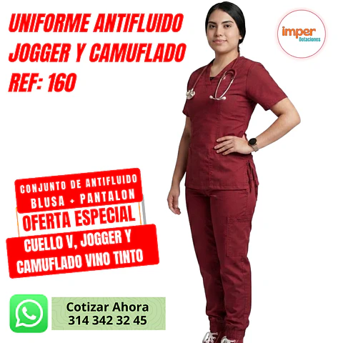 Uniforme Antifluido Tipo Jogger y Camuflado