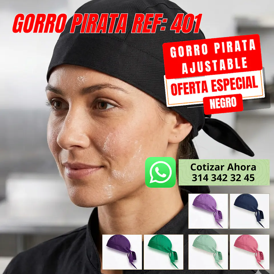 Gorro Pirata Tipo Chef  1