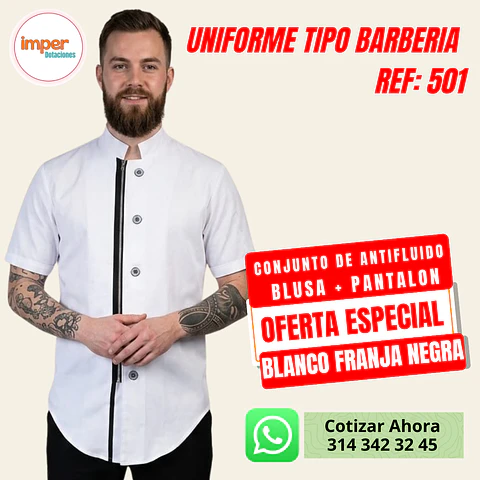 Uniforme Antifluido Tipo Barberia 