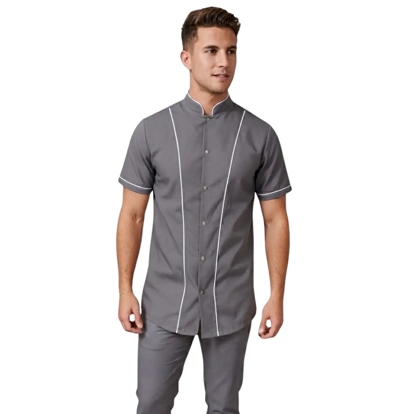 Uniforme Antifluido Tipo Barberia Botones 4