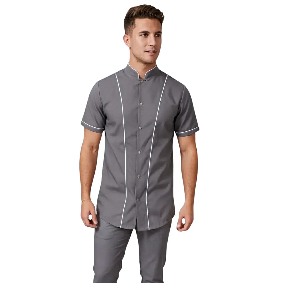 Uniforme Antifluido Tipo Barberia Botones 4