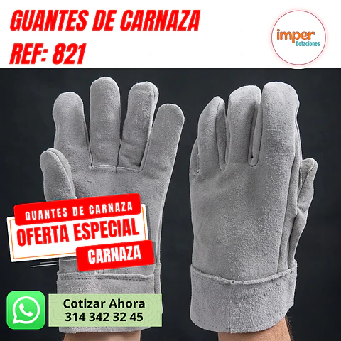 GUANTES CARNAZA GRIS