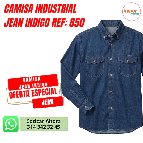 Camisa Industrial Jean Indigo