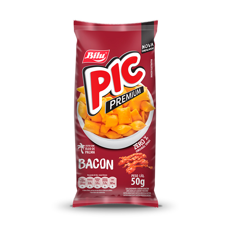 Salgadinho Pic Premium Bacon - Bilu 50g