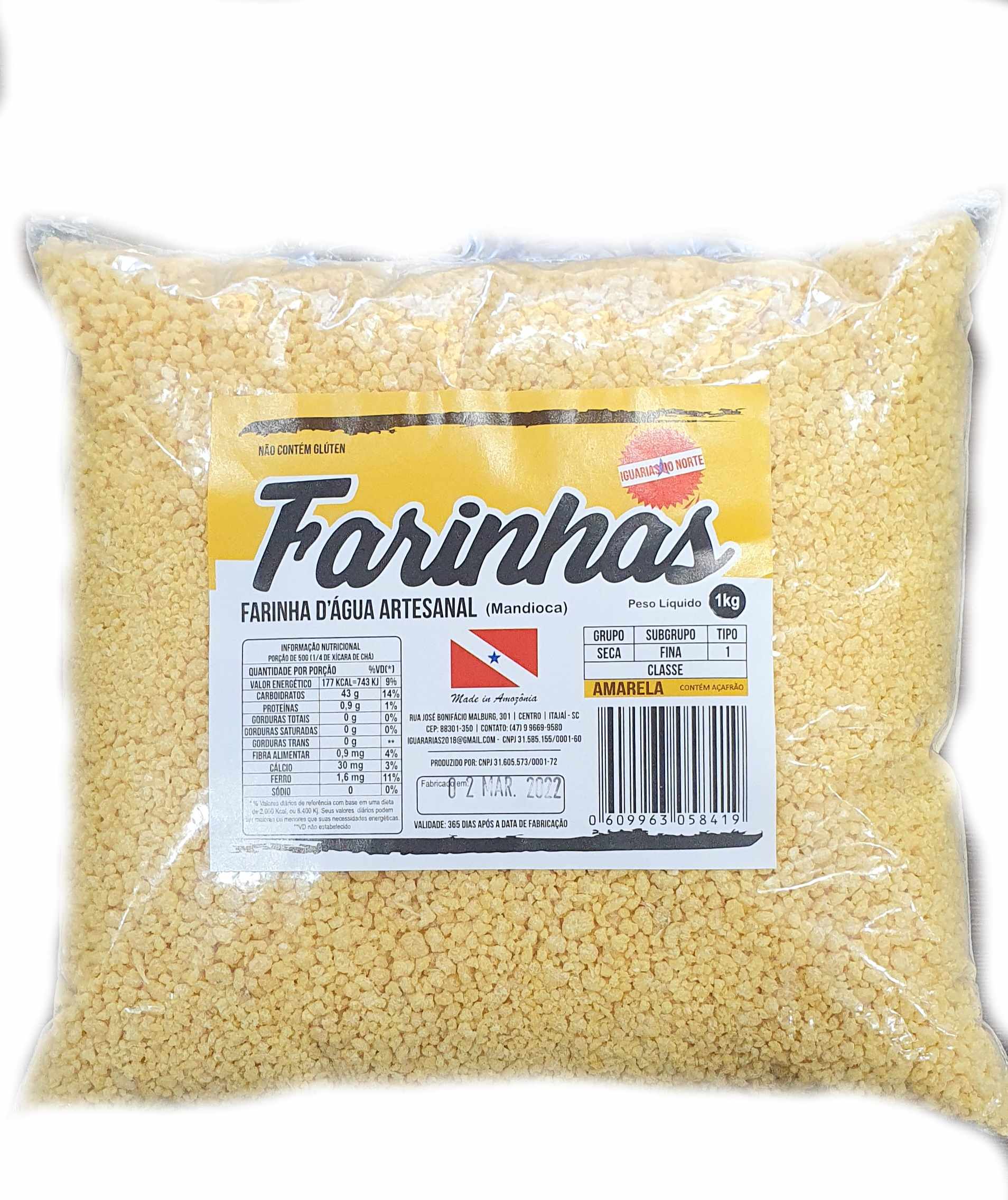 Farinha D´água Grossa (Puba) 1kg - Iguarias do Norte