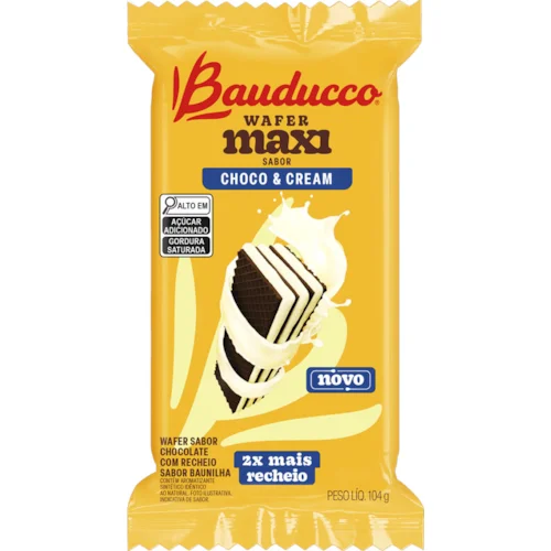 Wafer Maxi Bauducco  Choco e Cream 104g
