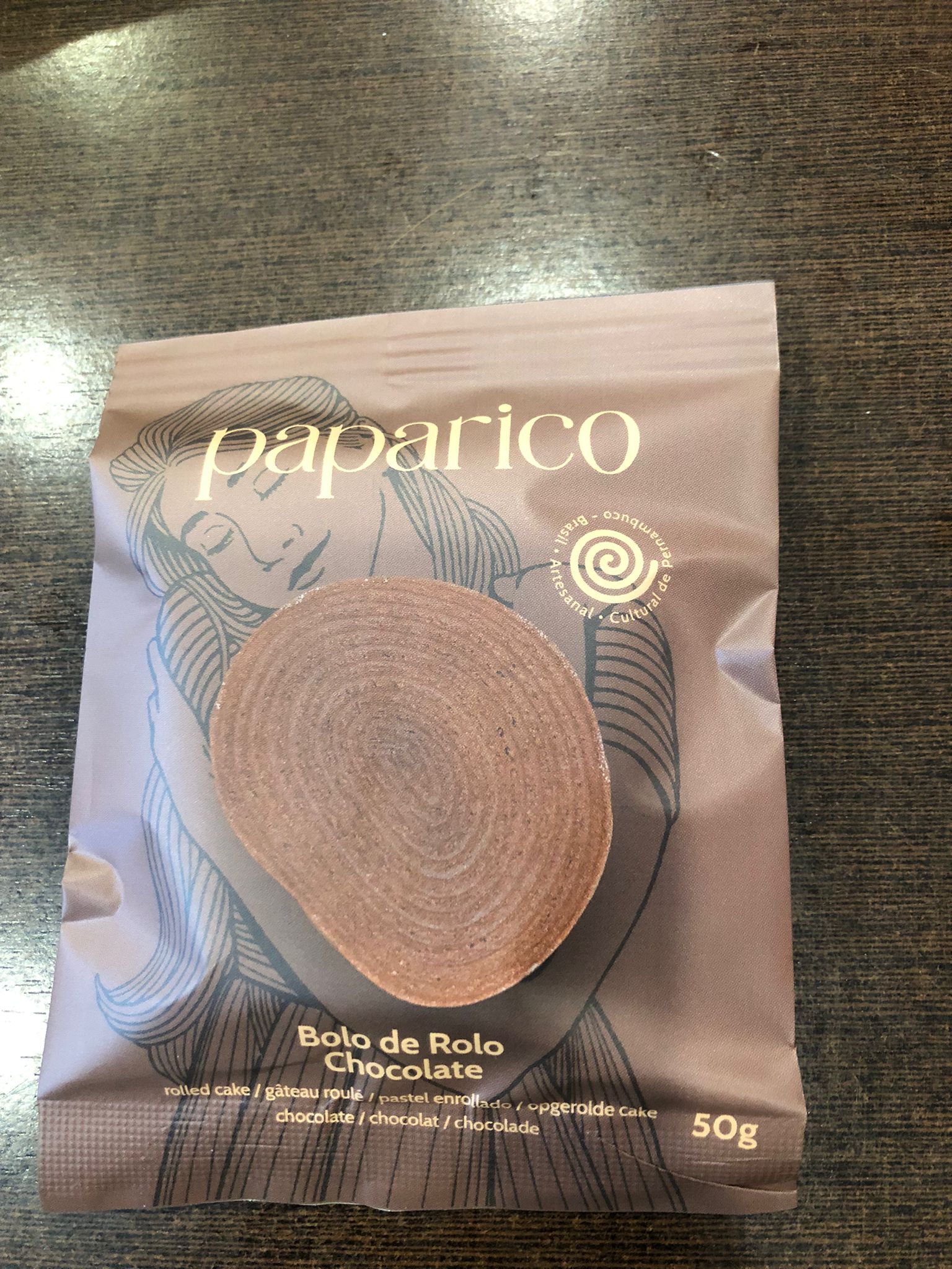 Bolo de Rolo Chocolate Paparico 50g 