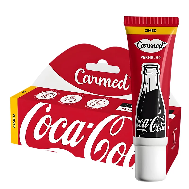 Hidratante Labial Carmed Coca Cola  Vermelho 110g